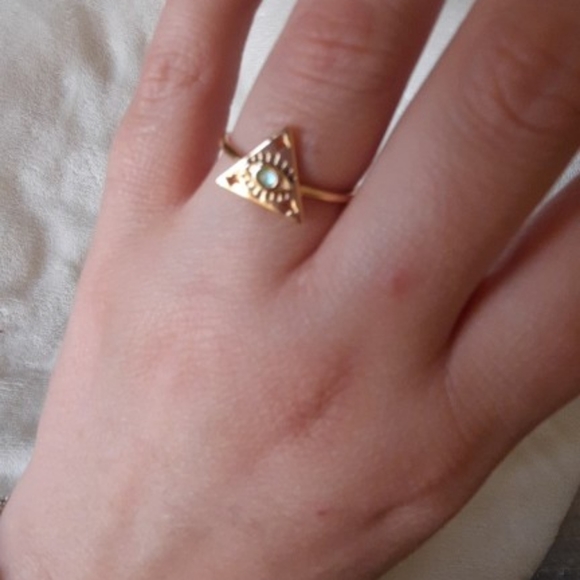 NEW Evil Eye 18k Gold Plated SS Moonstone Ring Sizes 6-8 - Picture 13 of 15